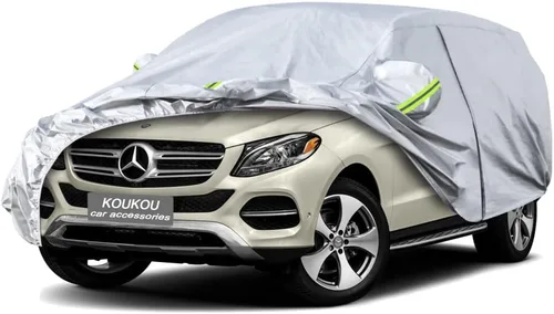 Vista 163 de KouKou Funda impermeable para automóvil SUV adecuada para BMW X1 de 2009 a 2025, 7 capas a prueba de viento para todo tipo de clima, cubierta