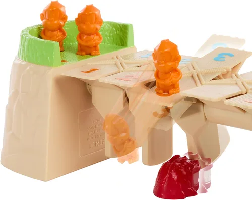 Vista 3 de Mattel Games Greedy Gator - Juego para niños para 2 jugadores para familias y fiestas, consigue que los monos atraviesen el puente primero