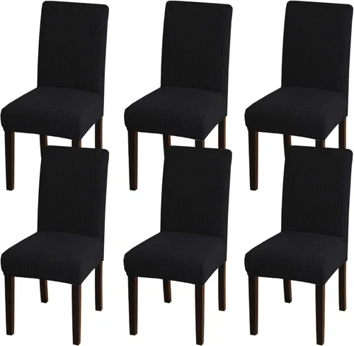 Vista 57 de Turquoize - Juego de 2 fundas elásticas para sillas de comedor, fundas lavables removibles para sillas de comedor, fundas de asiento para sillas