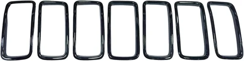 Vista 10 de Insertos de rejilla frontal ABS negra para Jeep Renegade 2019-2023 Brillo negro