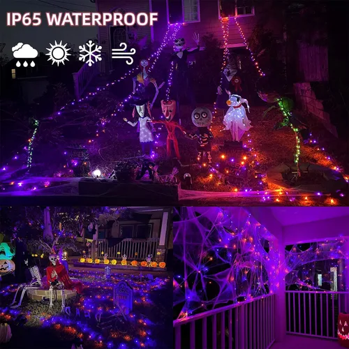 Vista 4 de LJLNION 1000 luces LED de Halloween, 328 pies de largo, guirnalda de luces de hadas para exteriores, impermeable, IP65, luces de alambre de cobre