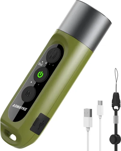 Vista 13 de Silbato Electrónico IPX5 Máximo Sonido 125db Batería 1000mAh Azul para Entrenadores, Maestros, Silbato Deportivo Negro