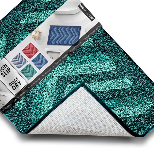 Vista 41 de Clara Clark Alfombras de baño, alfombras de baño ultra suaves y peludas - tapetes de baño para baño, lavable a máquina, base antideslizante de goma