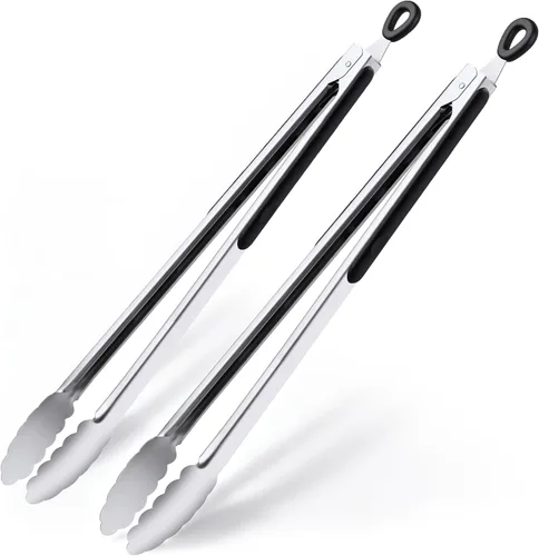 Vista 7 de Juego de 3 pinzas de cocina pequeñas de 7 pulgadas, pinzas de hielo de acero inoxidable, pinzas para alimentos, mini pinzas para servir aperitivos