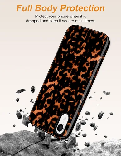 Vista 651 de Jusy Funda compatible con MagSafe con estampado de caparazón de tortuga marrón para iPhone 7/8/SE, cubierta protectora de TPU suave magnética