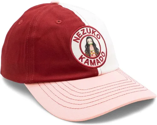 Vista 4 de Demon Slayer Kamado Nezuko - Gorra ajustable media mitad, Rosa, blanco, rojo., talla única
