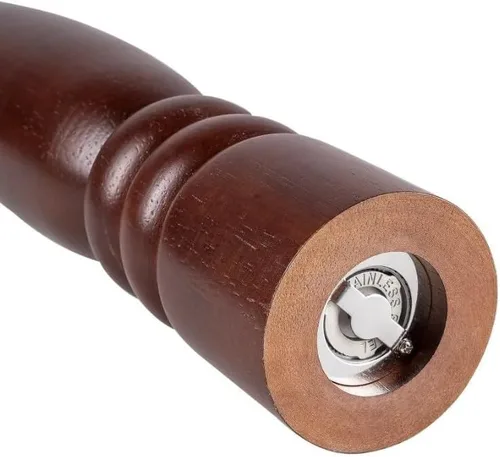 Vista 6 de Soro Essentials - Molinillo de pimienta de madera de 18 pulgadas con acabado de nogal. Molinillo de sal de pimienta. El mejor molinillo de sal