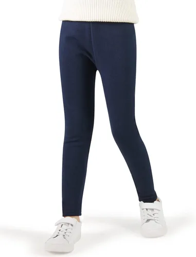 Vista 5 de Adorel Leggings de invierno con forro polar para niñas, paquete de 2