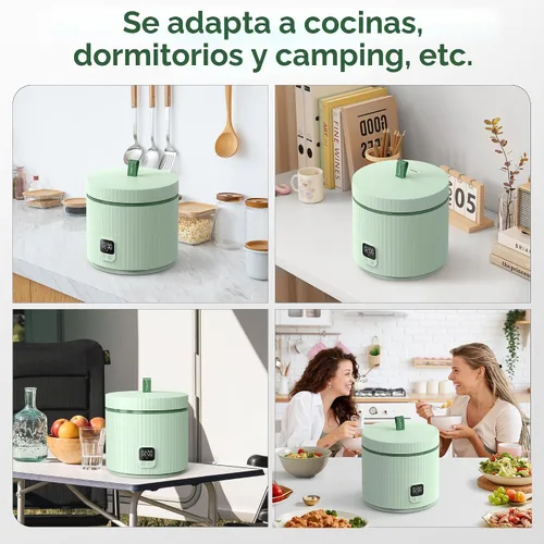 Vista 8 de TOKIT Olla Arrocera Pequeña 3 Tazas Sin Cocinar/6 Tazas Cocidas, Olla Arrocera Mini Moderna Multifuncional con Temporizador de 24 H y Calentador