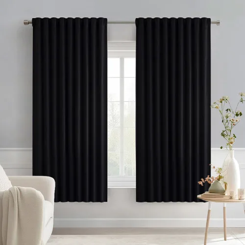 Vista 72 de MIULEE Cortinas opacas con pestaña trasera de 63 pulgadas de largo, juego de 2 paneles para sala de estar, dormitorio, privacidad, bolsillo