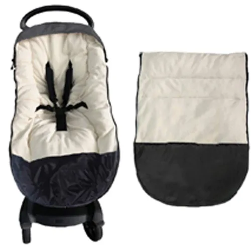 Vista 7 de Bolsa impermeable para cochecito de invierno para niños, ancho ajustable, antisuciedad, área de pies abierta, con capucha, todas las características