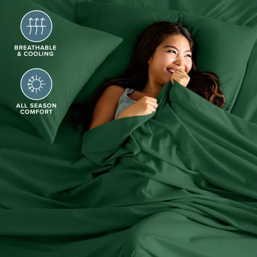 Vista 57 de Bare Home Sheet Set 1800 Ultra-Soft with 2 Pillowcases (Twin XL, Dark Blue)