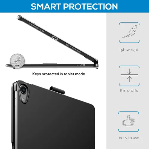 Vista 6 de typecase Funda con teclado táctil con trackpad para iPad Air de 11 pulgadas (M3 2025 / M2 2024) 2024: rotación de 360° - retroiluminación de 11