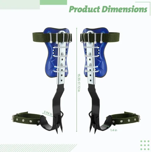Vista 5 de Homaisson Juego de picos de escalada de árboles, picos ajustables para trepar árboles, engranajes portátiles para trepar árboles con cinturón