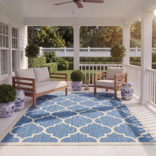 Vista 22 de SAFAVIEH Courtyard Collection - Alfombra decorativa de 2 x 3 pies 7 pulgadas, verde oscuro y beige, no desprende pelusa y de fácil cuidado