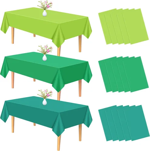 Vista 12 de PLULON 6 Pzas Manteles de Colores Arcoíris de Plástico Desechables Cubierta de Mesa para Mesas Rectangulares 54 x 108 Pulgadas Mantel Impermeable