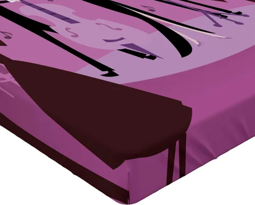 Vista 3 de Ambesonne Mid Century 2 Pack Fitted Sheet, Modern Jazz Club Scene, Bed Cover All-Round Elastic Deep Pockets 2 Pieces, Package Contains 2 Full