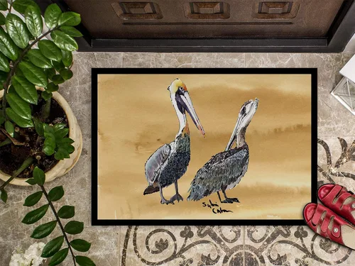 Vista 4 de Caroline's Treasures 8408-MAT Pelican - Felpudo de 18 x 27 pulgadas, para interiores y exteriores, para entrada, antideslizante, lavable, de pelo