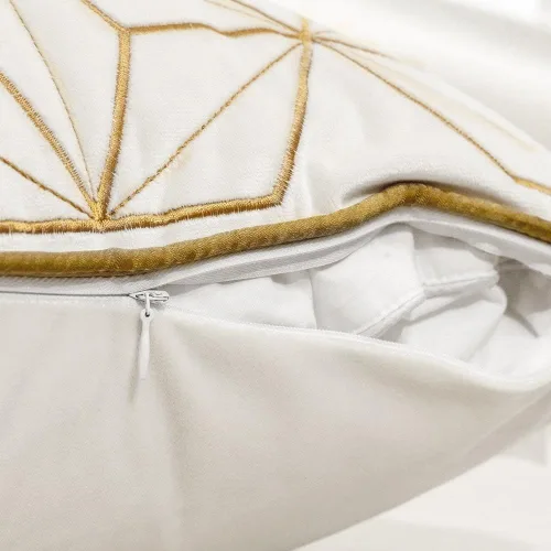 Vista 4 de Avigers Funda de almohada de 18 x 18 pulgadas, oro blanco, terciopelo