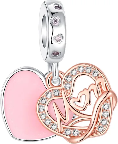 Vista 78 de Dije de girasol con diseño de estrella y luna y elefante para pulsera, collar de plata de ley 925, dijes de corazón de amor para mujer, regalo