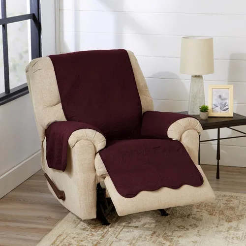 Vista 55 de Great Bay Home Funda reversible de retazos reclinable, lavable, protector de muebles con correas elásticas, perfecta para niños y mascotas, detalle