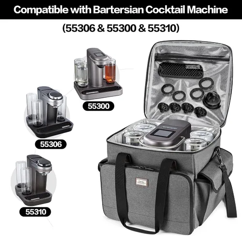 Vista 5 de CURMIO Bolsa de transporte compatible con máquina de cóctel profesional Bartesian Para máquina de coctelera premium, profesional, dúo, aislada