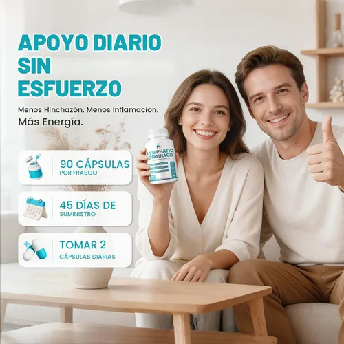 Vista 8 de Suplementos de drenaje linfático 90 cápsulas para la salud inmunológica