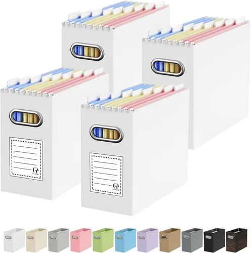 Vista 54 de Oterri Caja Organizadora de Archivos de Cartón para Carpetas Colgantes Tamaño Carta, Caja de Archivos para Escritorio de Computadora, Archivador