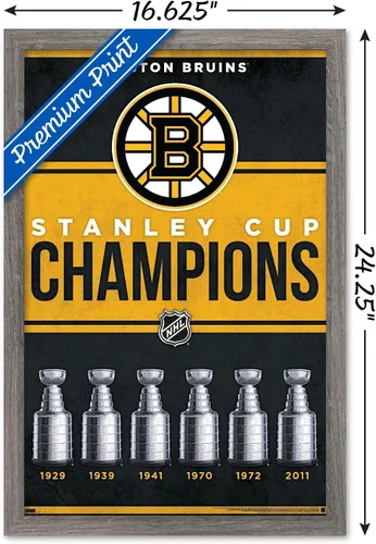 Vista 3 de Trends International NHL Boston Bruins - Champions 23 Wall Poster, 22.4L x 14.7W, Barnwood Framed Version
