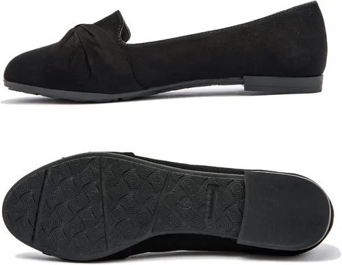 Vista 4 de Saidoteto Women's Ballet Flats, Comfortable Round Toe Slip On Classic Suede Office Dress Shoes for Work