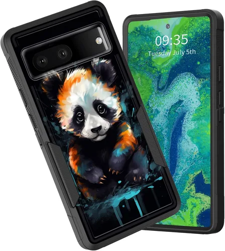 Vista 50 de Funda para Pixel 6A, funda híbrida de doble capa resistente a prueba de golpes de policarbonato duro de silicona suave TPU para Google Pixel 6A