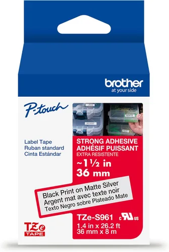 Vista 9 de Brother P-touch TZE-FX251 - Cinta laminada flexible-ID de 2.5 cm de ancho, negro sobre blanco, ideal para envoltorios de cables y señalización