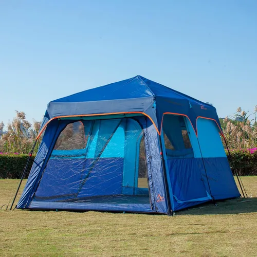 Vista 2 de KTT Extra Large Tent 8-10-12-14 Person(A),Family Cabin Tents,2 Rooms,3 Doors and 3 Windows with Mesh,Straight Wall,Waterproof,Double Layer,Big Tent