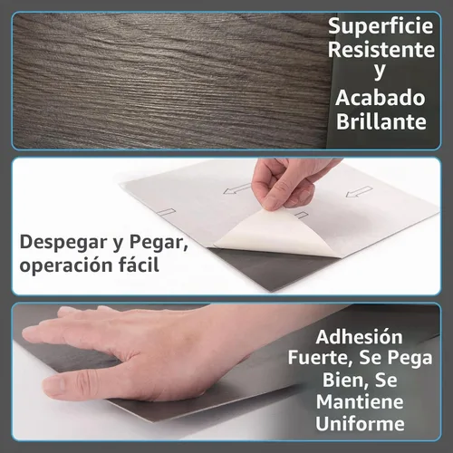 Vista 4 de Art3d Azulejos de vinilo para pegar y desprender 30 unidades 30 x 30 cm, Suelos autoadhesivos impermeables con aspecto de tablones de madera