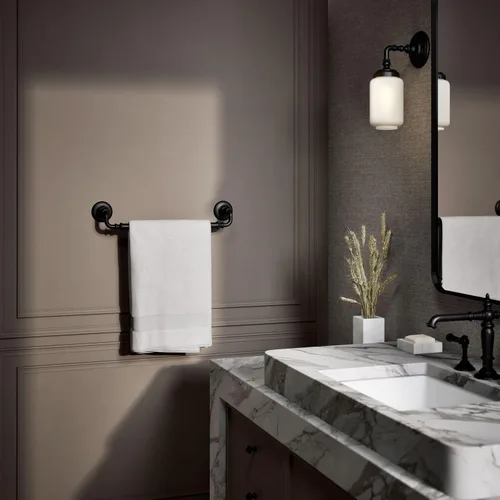 Vista 3 de Kohler 72567-BL Artifacts® Toallero de 18 pulgadas, negro mate