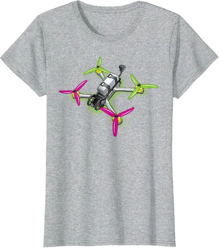 Vista 32 de Freestyle FPV Racing Drone Pilot Acro Quadcopter - Camiseta de sandía, Negro, S