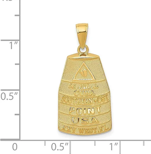 Vista 4 de Collar con dije de oro amarillo de 14 quilates del sur de EE. UU. Key West con dije de oro amarillo del sur de la mayoría de los puntos de EE. UU.