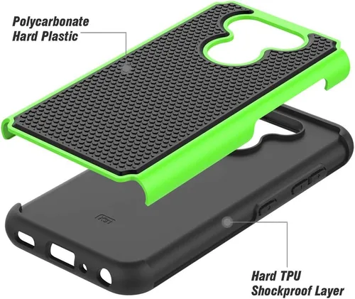 Vista 7 de Funda a prueba de golpes para LG Aristo 5 / Aristo 5+ / Fortune 3 / Risio 4 / Phoenix 5 / K8X / K31 / Tribute Monarch (5.7 pulgadas, 2020) [Verde]