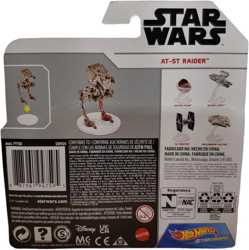 Vista 2 de Hot Wheels Star Wars Starships Mandalorian at-ST Raider