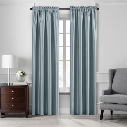 Vista 10 de Elrene Home Fashions Colette - Cortina opaca de seda sintética para ventana, 52 x 84 pulgadas (1 panel), color gris pardo