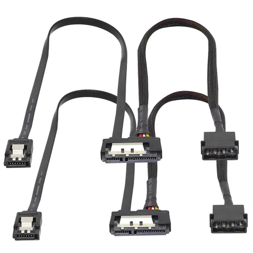Vista 6 de Cable de datos SATA 6G, cable de extensión SATA 2 en 1, LP4 IDE de 4 pines a SATA 15P hembra con Serial ATA III 7 pines hembra para HDD, SSD