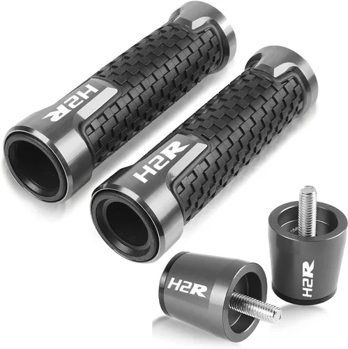 Vista 10 de Para Kawasaki H2 H2R 2015 2016 2017 2018 2019 motocicleta antideslizante manillar mano goma agarres manillar extremos tapa tapón 7/8 pulgadas 0.866