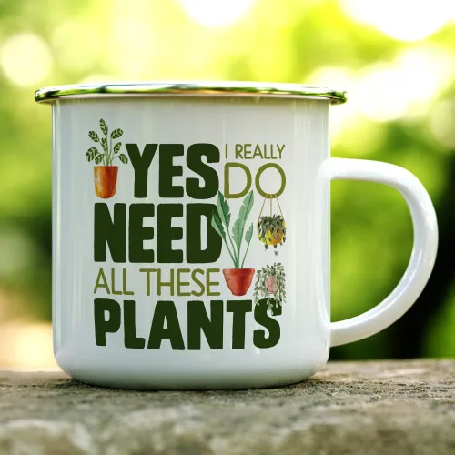Vista 2 de Plant Lover - Taza de café con diseño de fogata, taza de té para campamento de plantas de interior, regalo de pulgar verde Gardner, Yes I Really Do