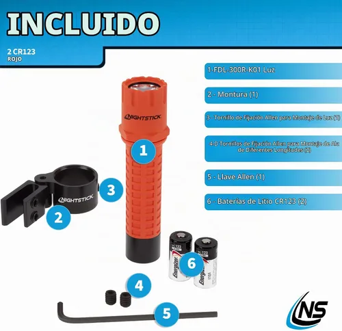 Vista 8 de Nightstick FDL-300R-K01, luz táctica para incendios con soporte de casco multiángulo