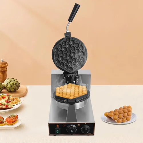 Vista 3 de Máquina eléctrica para hacer gofres de 1300 W, máquina eléctrica de doble cabezal para gofres de 122-572 ℉ para uso doméstico y comercial