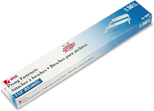 Vista 2 de ACCO 70324 - Sujetadores de papel de dos piezas de alta calidad, 3-1/2 amperios; capacidad, 2-3/4 amperios; Ctr-a-Ctr, 50/caja (50 cada uno)