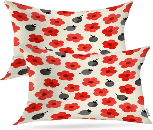 Vista 89 de Batmerry Fundas de almohada decorativas con estampado digital de hojas verdes y gatos negros con estampado digital para sofá, cama, cremallera