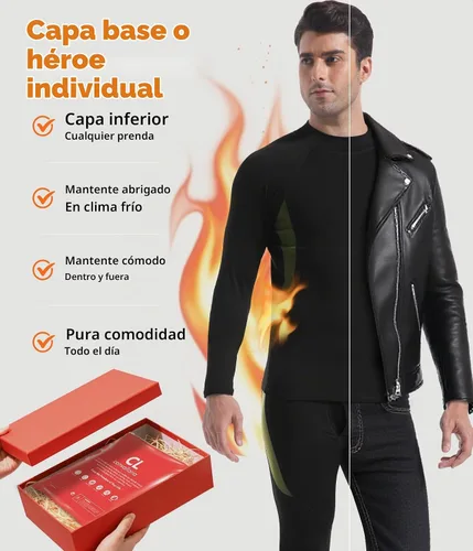 Vista 21 de Conjunto de ropa interior térmica para hombre, ropa interior larga 1#verde militar