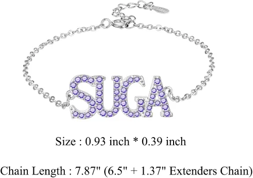 Vista 2 de YANENG KPOP Bangtan Boys Bracelets Charms Jewelry White Gold Plated Cubic Zirconia Bracelet for bts Army Fans Gifts