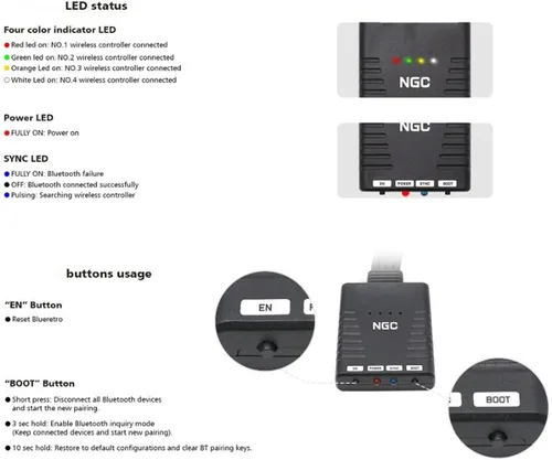 Vista 3 de Adaptador de controlador inalámbrico para Gamecube, profesional para convertidor de mango GC para Wii para Switch Pro para PS5 para PS4 para Xbox